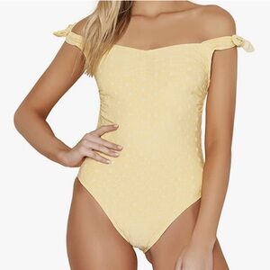 DIPPIN' DAISY'S Yellow One Piece Bathing Suit Size L